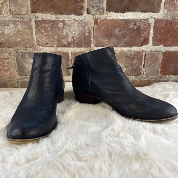Lucky Brand Black Leather Ankle Bootie Boots Sz 9 - Picture 2 of 10